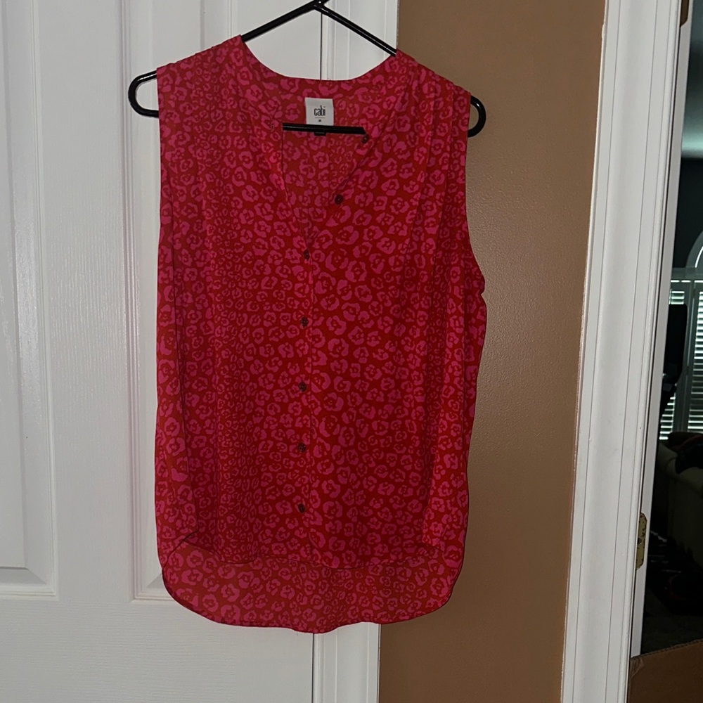 CAbi Vibrant Pink Sleeveless Blouse